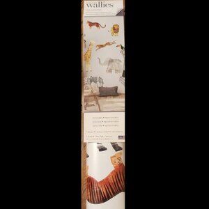 Wallies Vinyl Wall Decals, Peel and Stick Wild Safari Animal Wall Stickers, 7 Pc